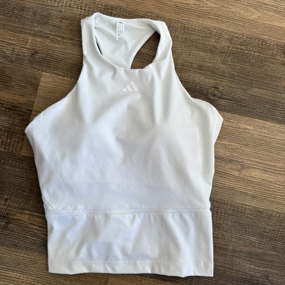 Women's Adidas Tennis Climacool Mid-Length Y-Tank Top White Medium